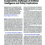 Sustainability challenges of Artificial Intelligence and Policy Implications