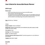 User Criteria for Accessible Route Planner